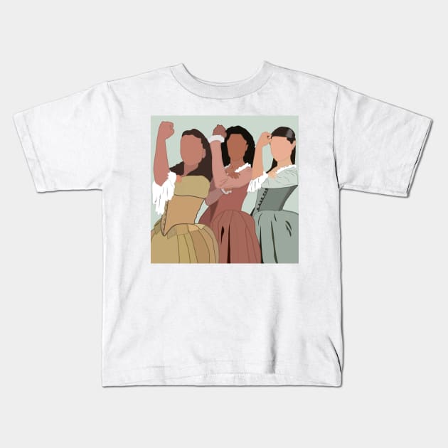 Schuyler Sisters Kids T-Shirt by sydneyurban